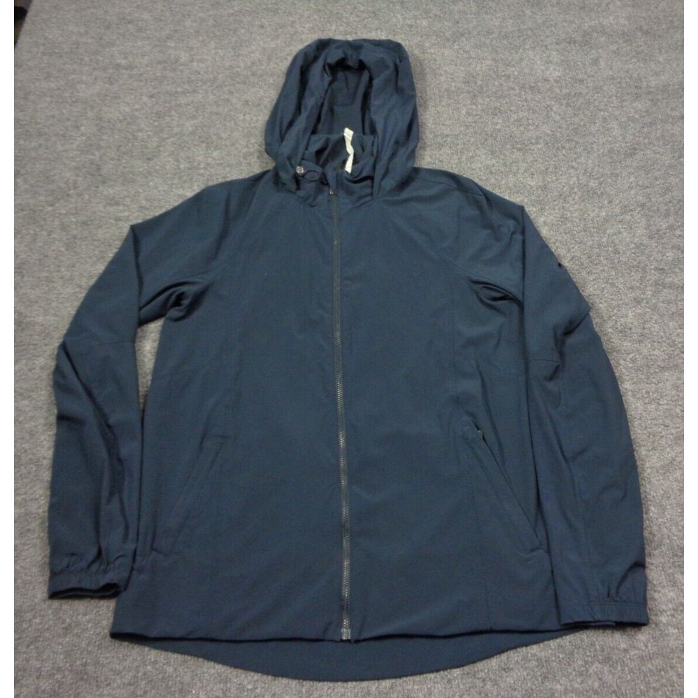 Lululemon Jacket Women 4 Blue Rain Hooded Run Waterproof Breathable Lightweight‎